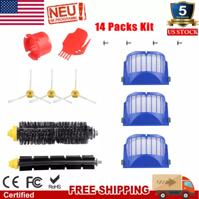 Replacement Parts Kit For iRobot Roomba 600 Series 620 630 Filter Brush Cleaner