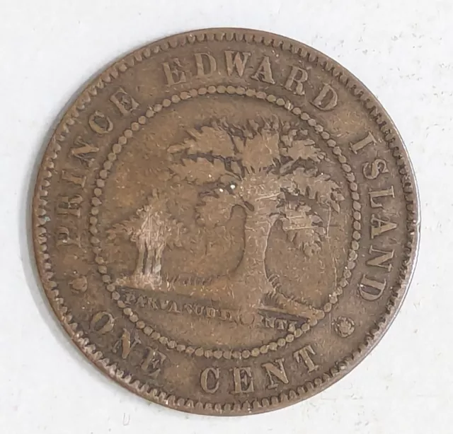 1871 PRINCE EDWARD ISLAND Canada Queen Victoria Large Cent Penny coin (#K94)