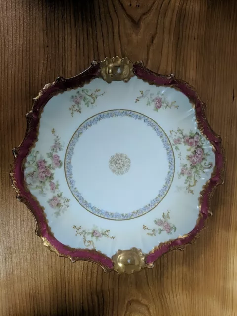 Vintage B&H Limoges France Rose Floral Plate