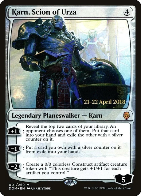 KARN, SCION OF Urza x1 foil russian Prerelease Promo, NM- DOM MTG