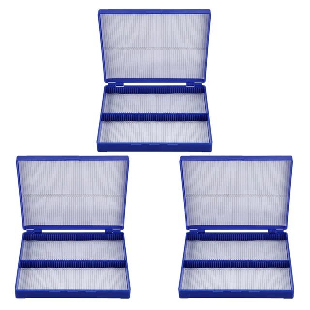 Royal  Plastic Rectangle Hold 300 Microslide Slide Microscope Box H1M7