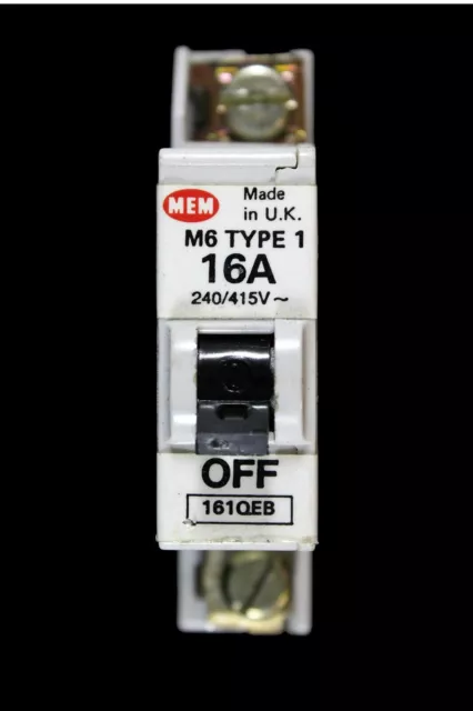 Mem 16 Amp Type 1 M6 Mcb Circuit Breaker 161Qeb