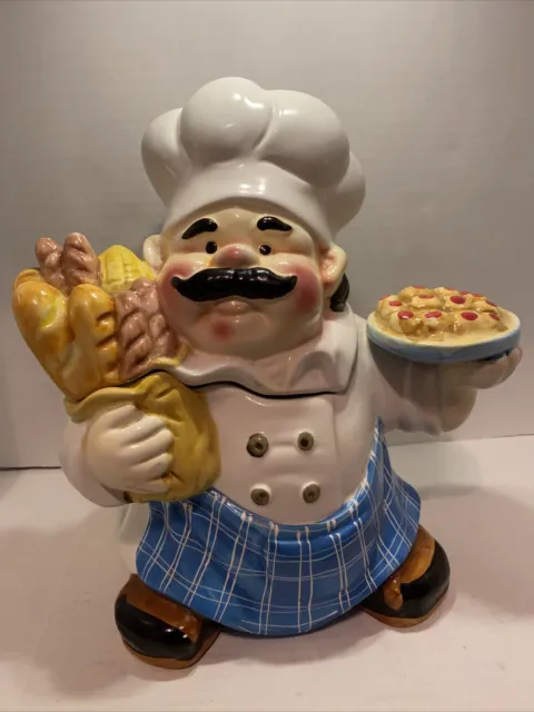 Vintage International Art Italian Chef Baker Cookie Jar 12"