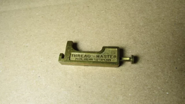 VINTAGE THREAD-MASTER SEWING Needle Threader Tool Made in USA Brass $17 ...