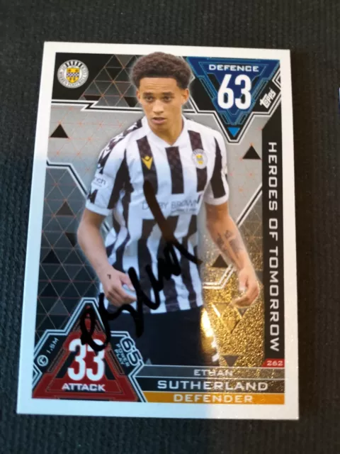 Topps Match Attax SPFL 2023-24  HOT card signed by Ethan Sutherland St Mirren FC