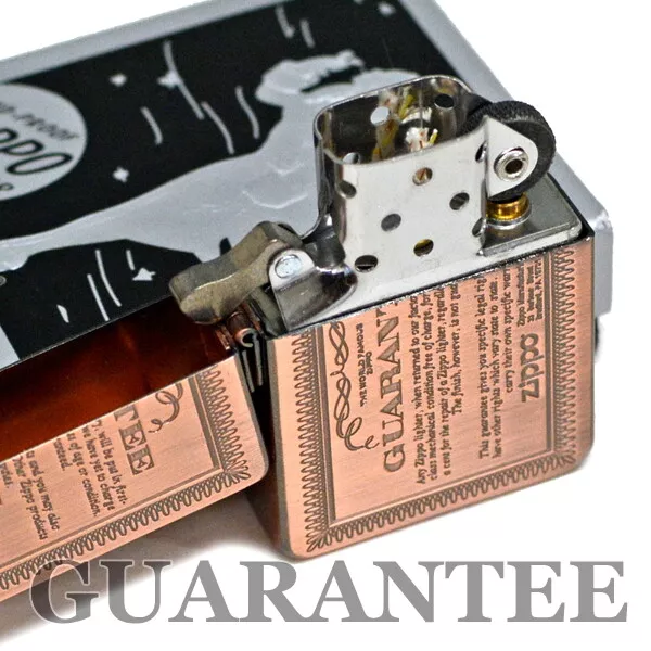 Zippo 1935 Replica Guarantee Card Copper Brass Antique Etching Oil Lighter 3