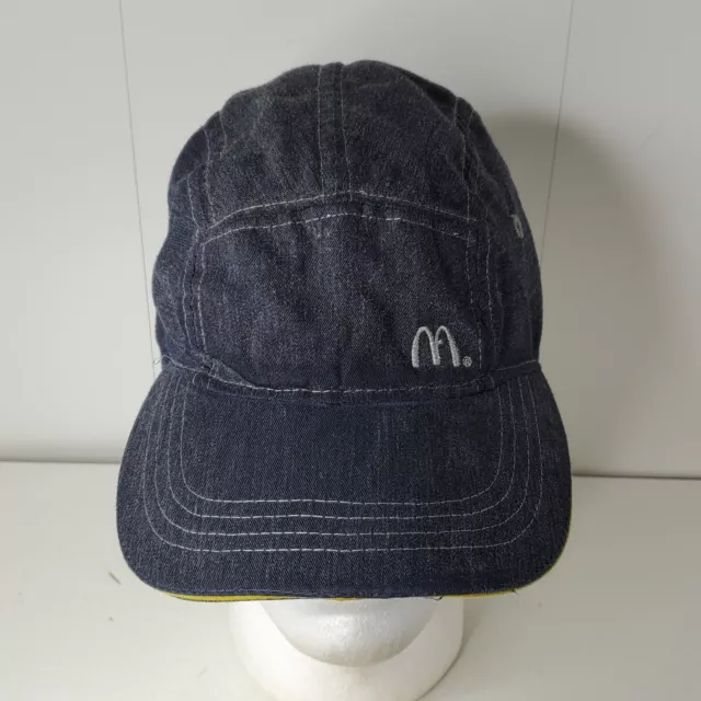 McDonalds Denim Burgers Strapback Hat Baseball Cap Employee Uniform Fast Food