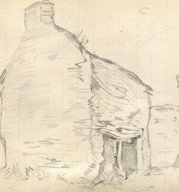 Dessin Architectural Original - Projet De Villa Gründerzeit (vers 1900) - Crayon Sur Papier 35x26.5cm - Allemagne