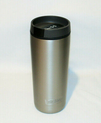 THERMOS Tumbler Vacuum Insulated Cup with Slide Cap Black and Silver Travel NEW