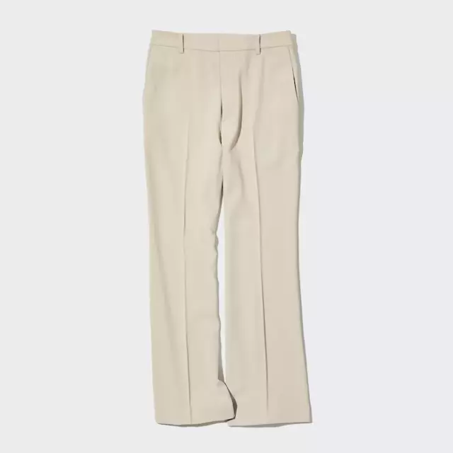 UNIQLO Drape Flared Pants Size 2 in Natural, Beige Tan 2