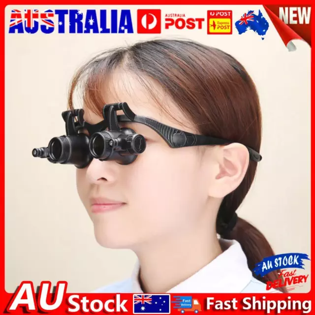 10X/15X/20X/25X Lens Observation Head Wearing Magnifier Glasses Loupes with LED