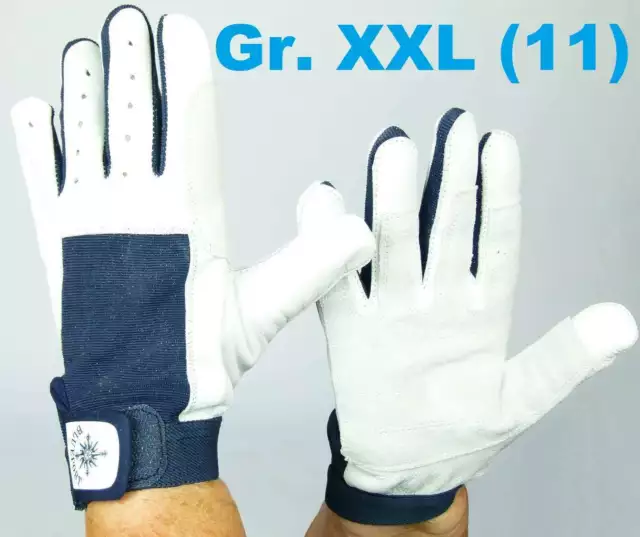 BluePort Arbeitshandschuhe Segelhandschuhe Gr. XXL (11) Leder Stretch Handschuhe