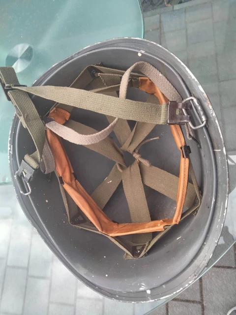 Stahlhelm WK2 US-Armee  M1-Stahlhelm 2. Weltkrieg Koreakrieg ? innen top zustand 2