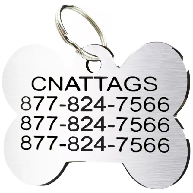 Stainless Steel Pet ID Tags Personalized Front and Back Engraving MADE IN USA