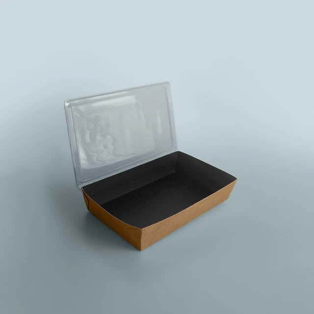100x Large Coalesce Pack Brown Hinged Salad Box Takeaway Food Containers