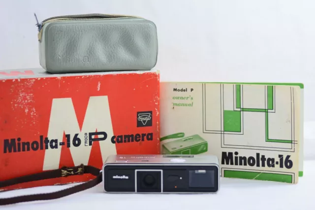 Minolta-16 P Subminiature Spy Camera With Case, Box And Instructions 1960-65