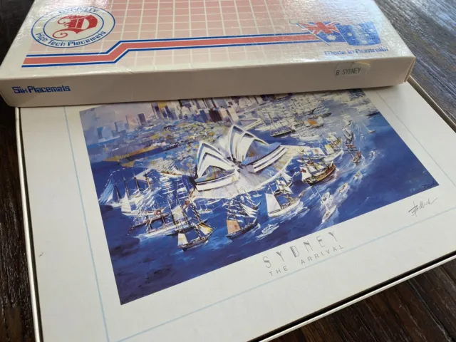 Sydney The Arrival by Charles Billich Placemats Vintage Box Set Iconic Australia