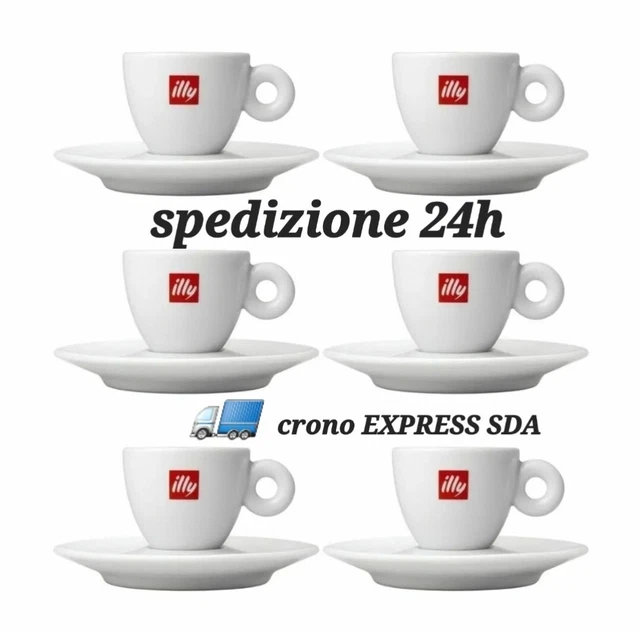 Set 6 CAPPUCCINO Caffe' Illy in porcellana con piattino