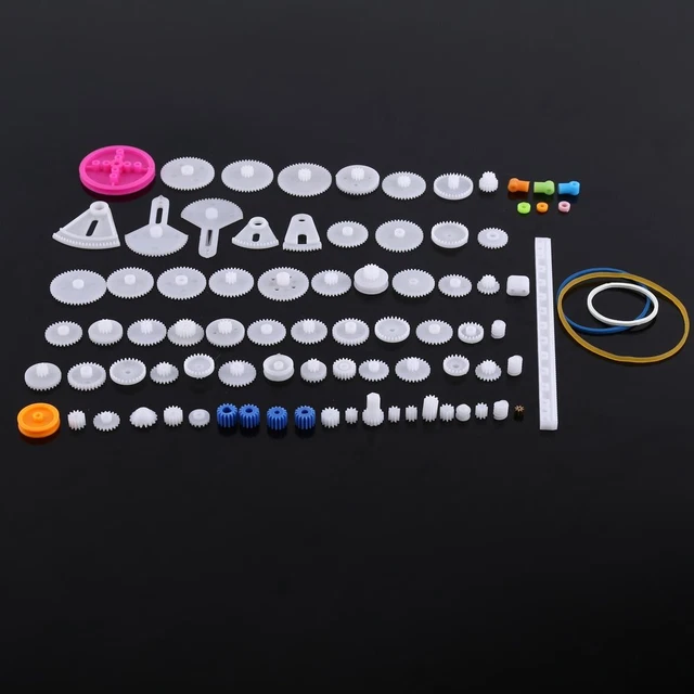 Ingranaggi Motore in Plastica DIY Robot Gear Kit Puleggia Cinghia Singola e D