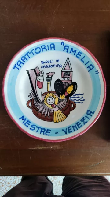 Piatto buon ricordo trattoria amelia mestre con scatola originale
