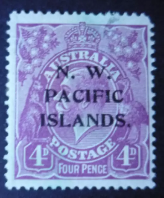 *NWPI/NEW GUINEA*KGV HEAD 4d VIOLET VARIETY SUB-CLICHE**MINT HINGED AUSTRALIA**