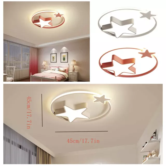 Lámpara de techo acrílico LED lámpara de techo regulable habitación infantil estrella 45 cm rosa / blanco