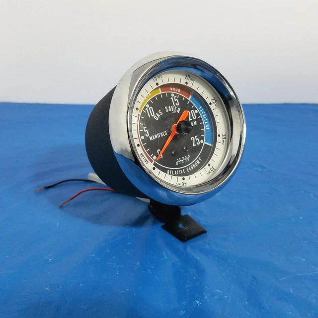 Vintage MW 70s/80s era accessory Vacuum Gauge pedestal mount gas saver