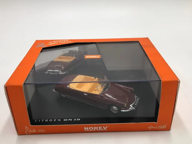 Le cabriolet DS3 Citroën rouge en miniature de Norev au 1/54e