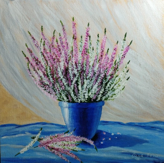 original painting still life home decoration flowers vase wall art gift bouquet
