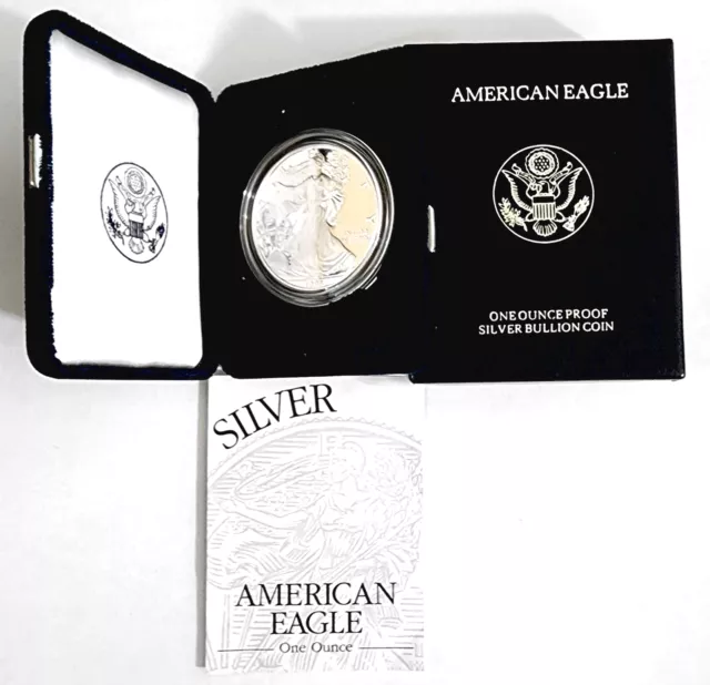 1997 $1 American Silver Eagle 999 Silver Gem Proof Set Bullion KM 273 OGP/COA