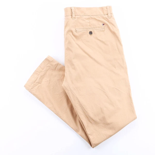 TOMMY HILFIGER pantaloni dritti sottili cotone giallo W36 L32