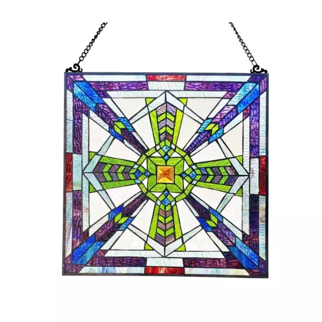 Tiffany Style Stained Glass Window Panel Arts Crafts Handcrafted  ONE THIS PRICE