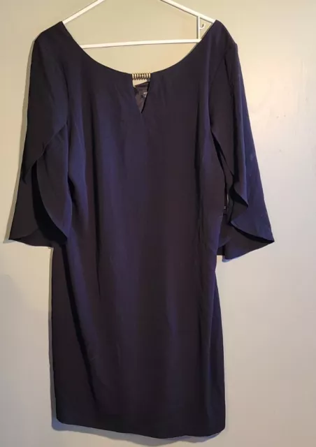Thalia Sodi Black Sheath Lined Long Sleeve Dress Size 2xl NWT