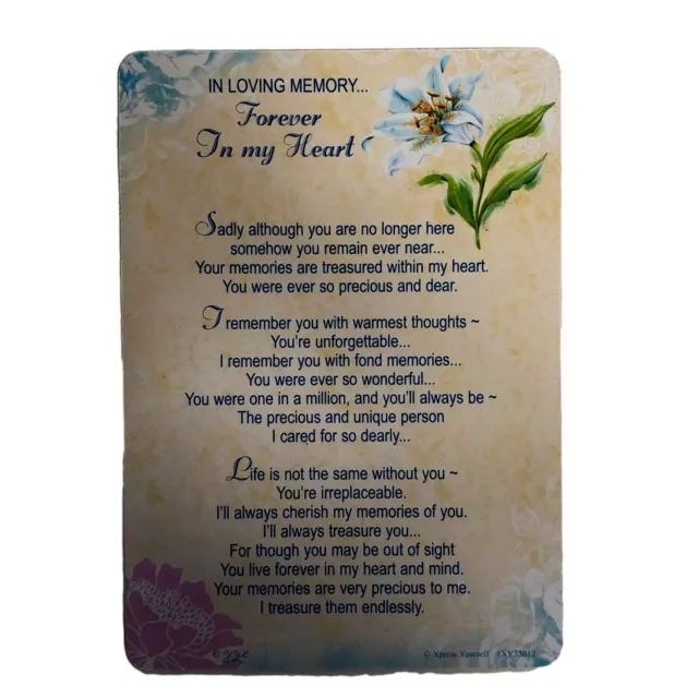 Memorial Graveside Card In Loving Memory Forever in my Heart