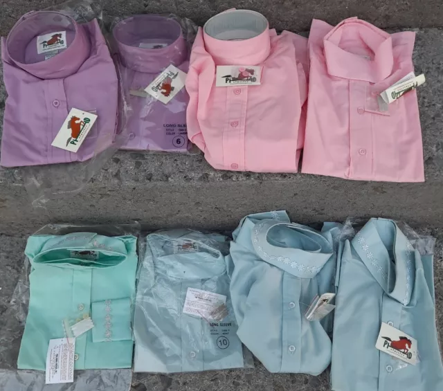 NEW Lot Of 8 Kids Horse Show Riding Hunt Shirts Pale Horse Designs Sizes 4-14