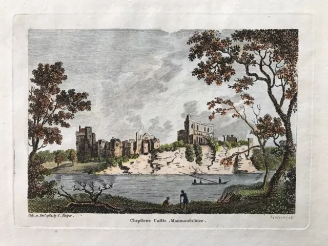 1784 Antique Print; Chepstow Castle, Monmouthshire,  Wales after Grose