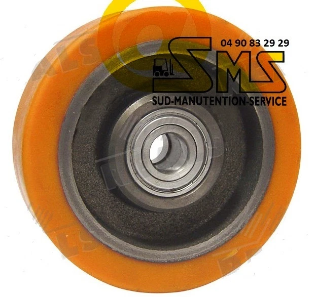 Roue Pour Transpalette 200 X 50 Mm – Trou De 25 Mm – Polyuréthane Avolan Avec Support Aluminium