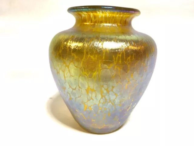 Loetz Candia Papillon art glass cabinet vase