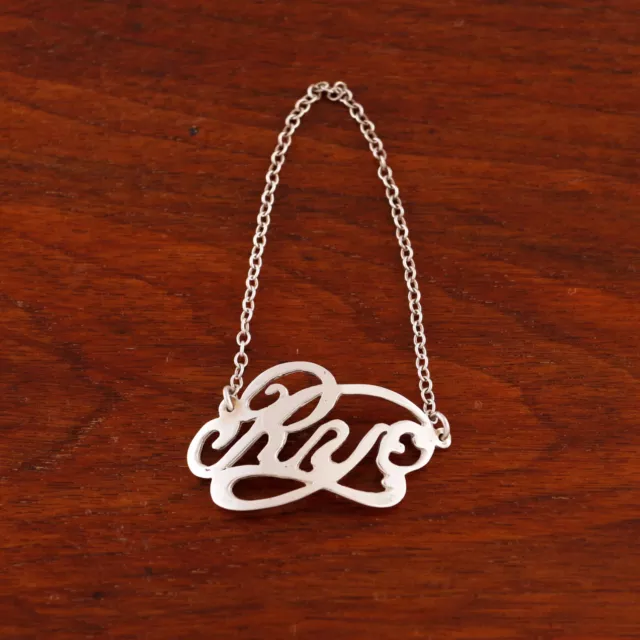 Currier & Roby American Sterling Silver Bottle Tag Openwork " Rye "No Monogram