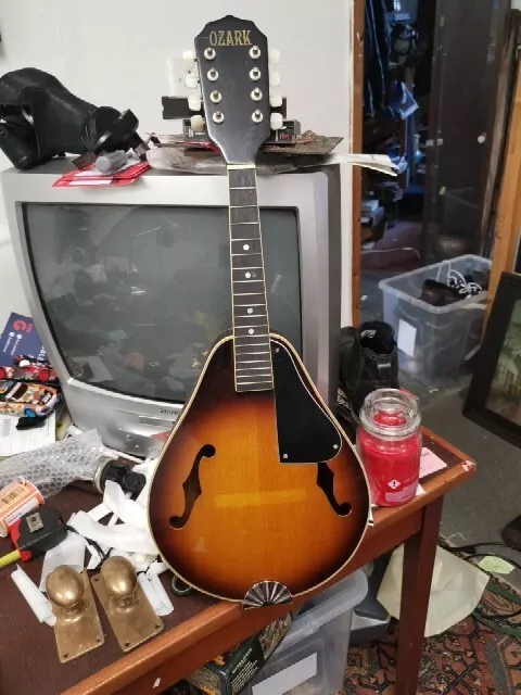 OZARK Full Size 8 String Mandolin Sunburst Needs Strings And Bridge