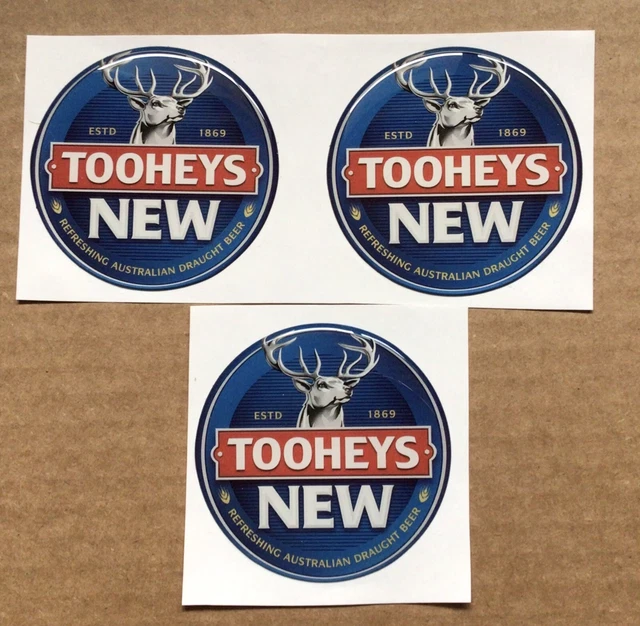 TOOHEYS NEW BEER Decal Badge Sticker X 3 $13.00 - PicClick AU