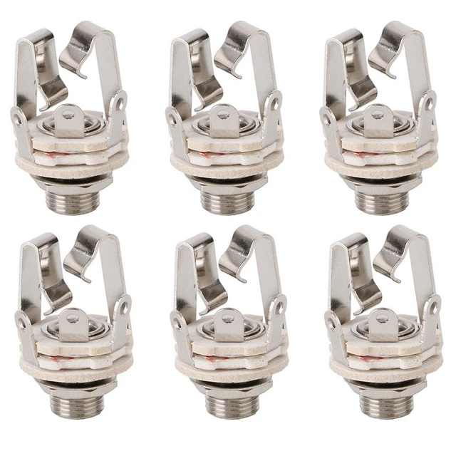 6Xio Cable Connector Plug Socket with A Switch Stereo 6.5 Female for Guitar C4E4