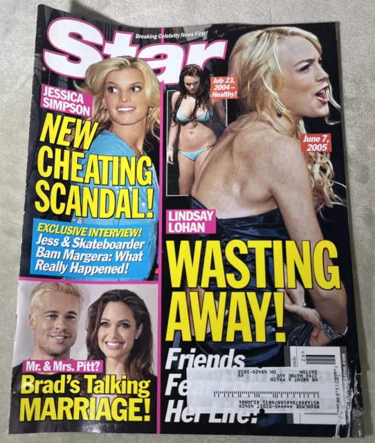 Star June 2005 Lindsay Lohan Jessica Simpson Brad Pitt Angelina Jolie Magazine