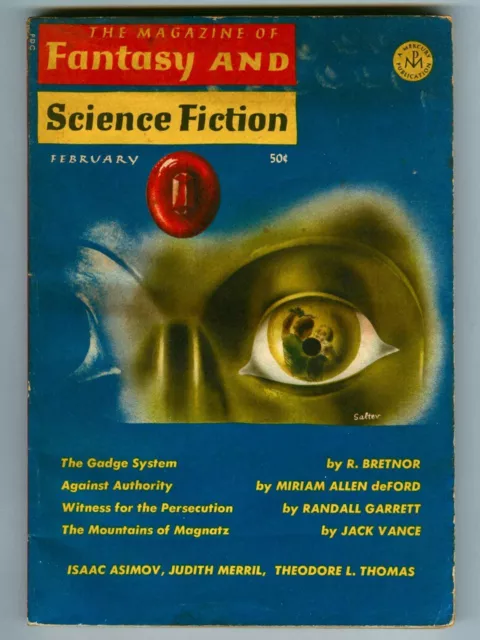 February 1966 Magazine of FANTASY & SCIENCE FICTION! Mountains of Magnatz VANCE!