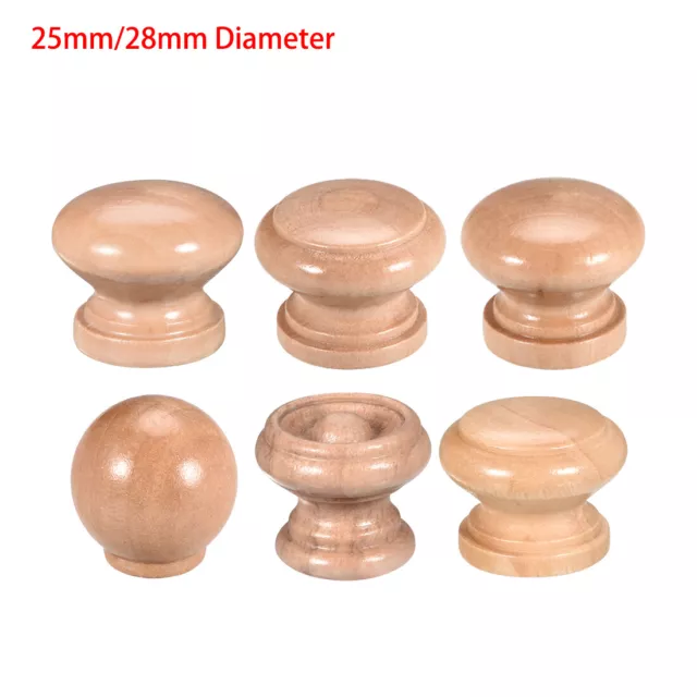 25mm/28mm Dia Wooden Round Knob Handle Cabinet Cupboard Dresser Drawer Door Pull