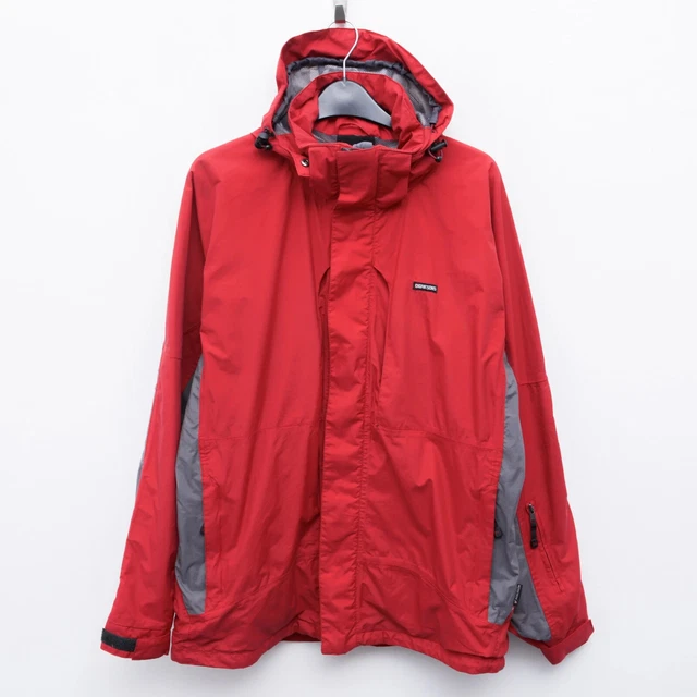 Didriksons Strada Uomo M Cappotto Giacca a Vento con Cappuccio Rosso Intera Zip