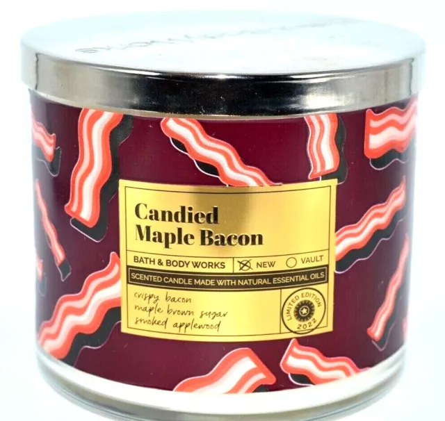 Bath Body Works CANDIED MAPLE BACON Limited Edition Lg 3-Wick Candle 14.5 oz