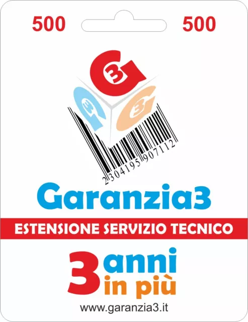 Estensione Del Servizio Tecnico Garanzia + 3 Anni Massimale 500,00 Euro