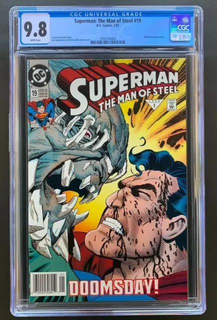 SUPERMAN: THE MAN OF STEEL #19 NEWSSTAND!! CGC 9.8 1St Printing WP DOOMSDAY APP