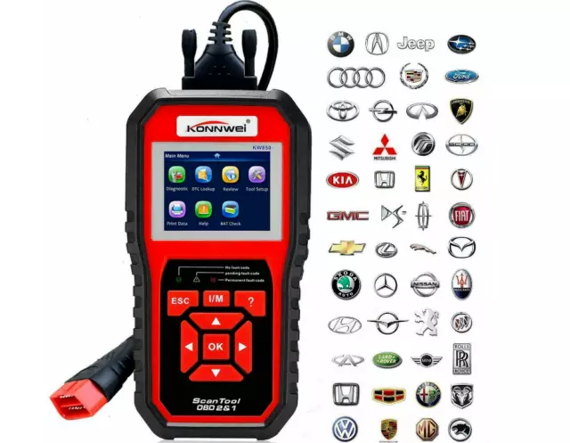 Tester OBD2 II Scanner Konwei KW 850 lettore codice diagnostica centralina auto